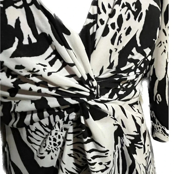 Donna Ricco black and white patterned twist-knit front sz 6 - Picture 3 of 6